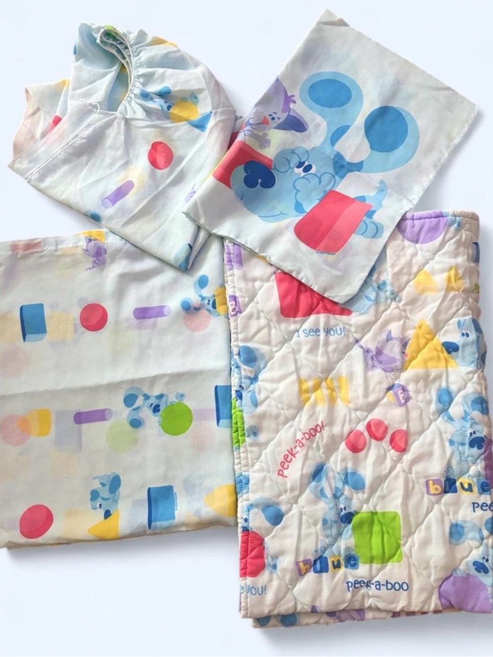 Vintage 2001 Blue’s Clues 4 Piece Infant/Toddler Bedding Set by Dan River
